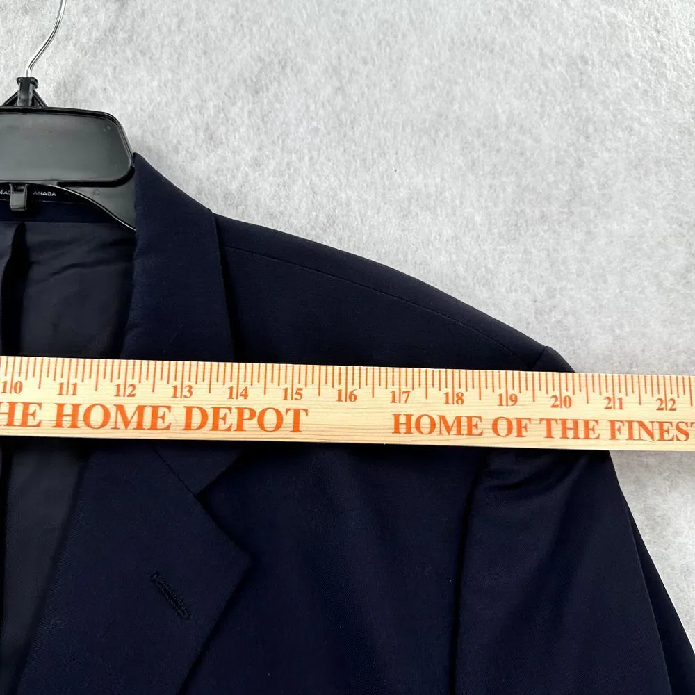 Chaps Ralph Lauren Blazer‎ Jacket 46R Wool Gold Buttons Navy Blue Sport Coat